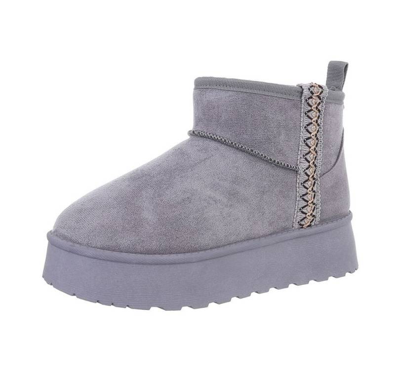 Ital-Design Damen Snowboots Freizeit Snowboots (87417866) Flach Stiefeletten in Grau von Ital-Design