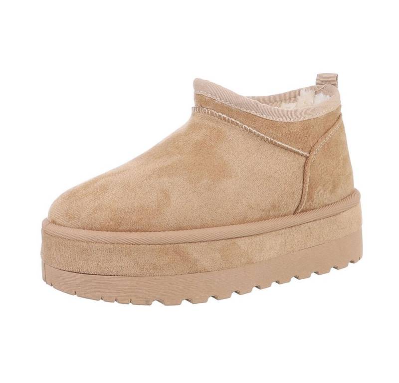 Ital-Design Damen Snowboots Freizeit Snowboots (87451889) Flach Stiefeletten in Hellbraun von Ital-Design