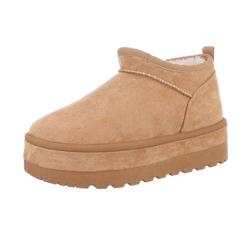 Ital-Design Damen Snowboots Freizeit Snowboots (87451898) Flach Stiefeletten in Camel von Ital-Design