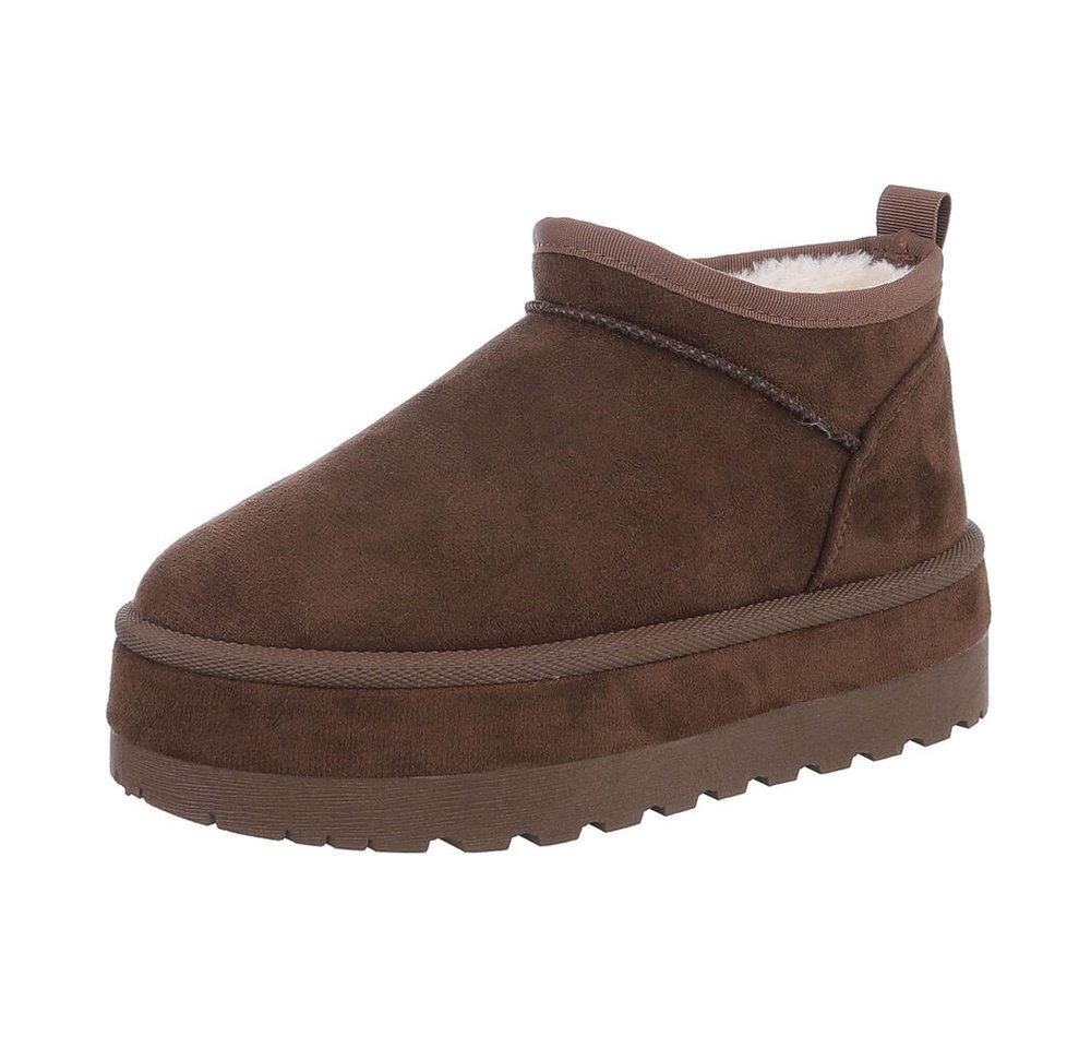 Ital-Design Damen Snowboots Freizeit Snowboots (87451901) Flach Stiefeletten in Braun von Ital-Design