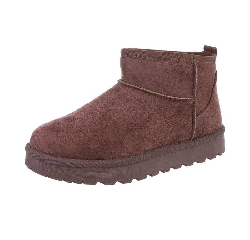 Ital-Design Damen Snowboots Freizeit Snowboots (87451975) Flach Plateaustiefeletten in Braun von Ital-Design