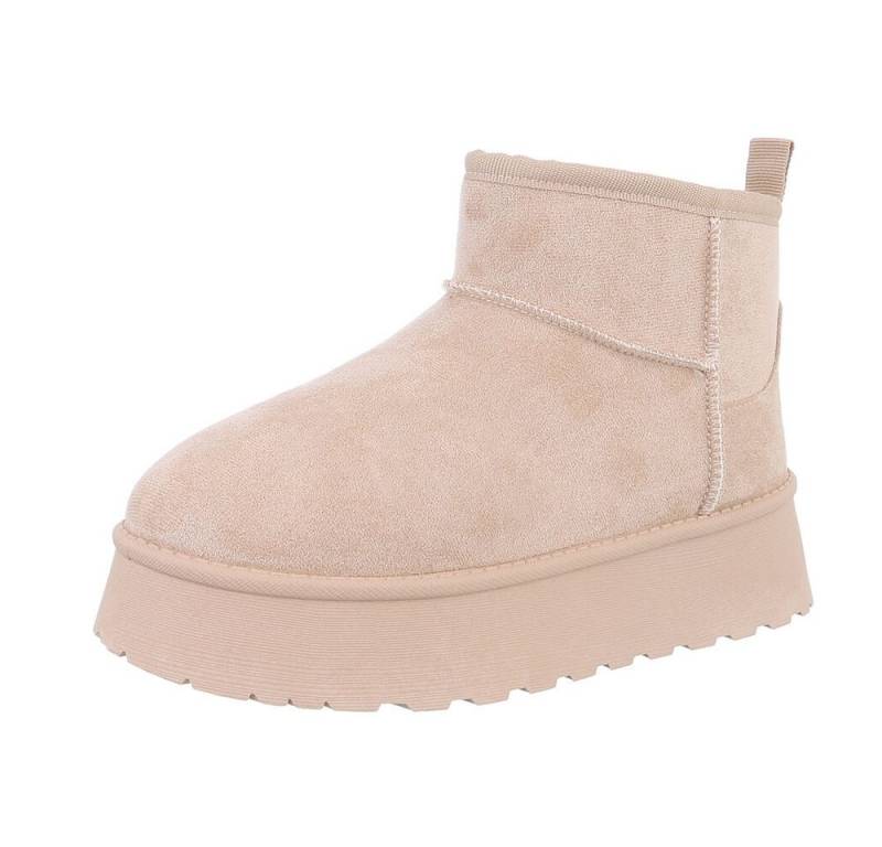 Ital-Design Damen Snowboots Freizeit Snowboots (87475133) Flach Stiefeletten in Beige von Ital-Design