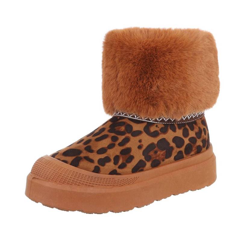 Ital-Design Damen Snowboots Freizeit Snowboots (87531730) Flach Stiefeletten in Leo von Ital-Design