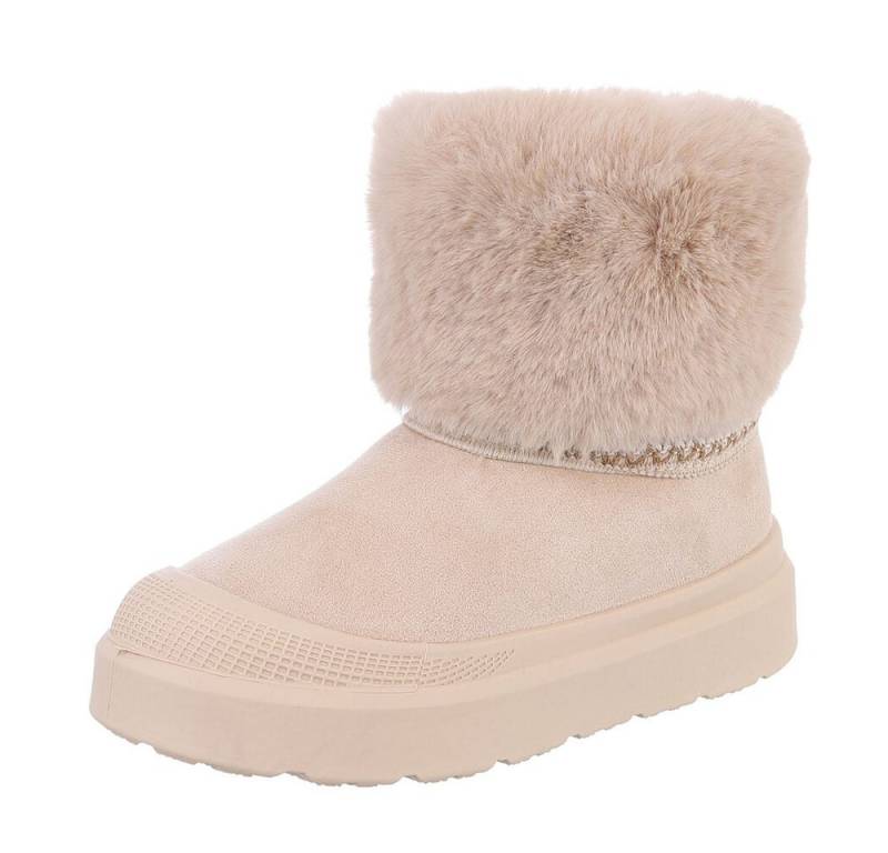 Ital-Design Damen Snowboots Freizeit Snowboots (87531771) Flach Stiefeletten in Beige von Ital-Design