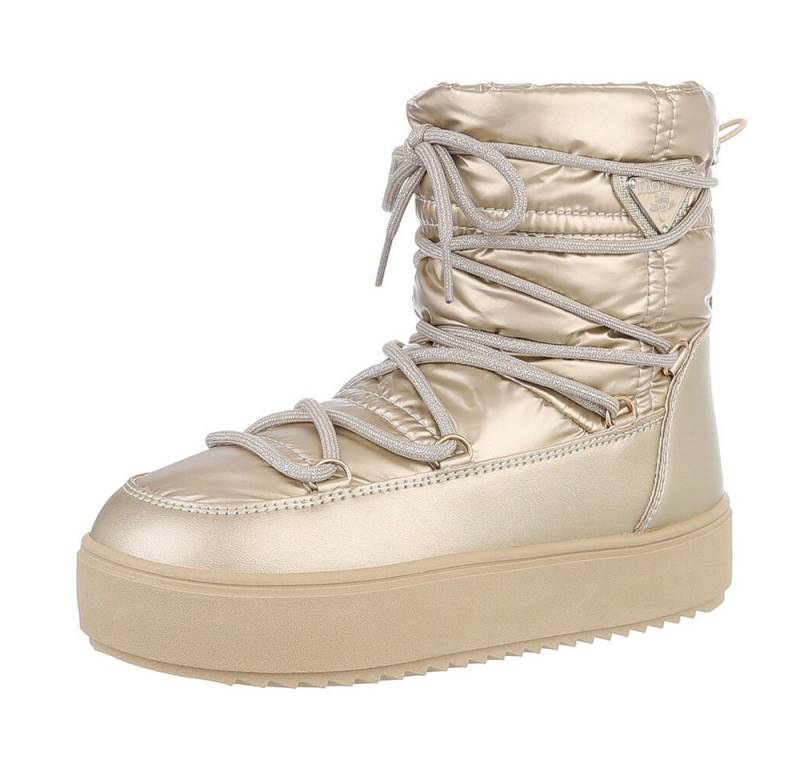 Ital-Design Damen Snowboots Freizeit Snowboots (87531780) Flach Plateaustiefeletten in Gold von Ital-Design