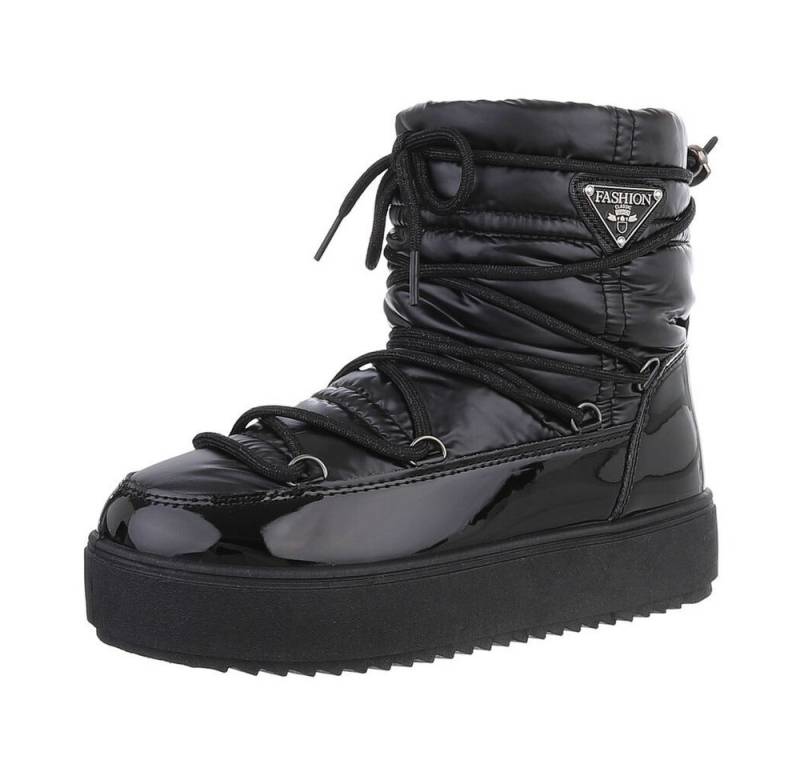 Ital-Design Damen Snowboots Freizeit Snowboots (87531791) Flach Plateaustiefeletten in Schwarz von Ital-Design