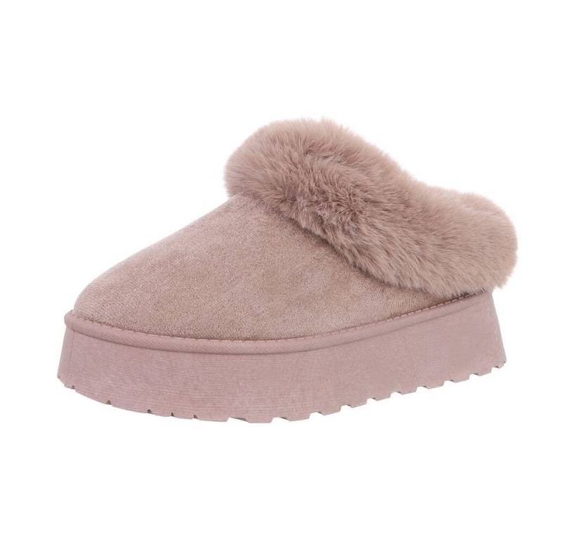 Ital-Design Damen Snowboots Freizeit Snowboots (87531845) Flach Stiefeletten in Hellbraun von Ital-Design