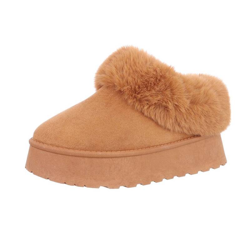 Ital-Design Damen Snowboots Freizeit Snowboots (87531850) Flach Stiefeletten in Camel von Ital-Design