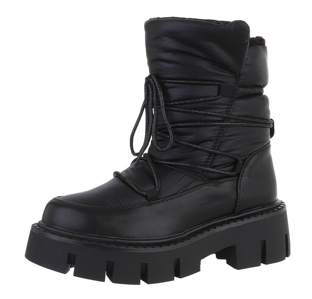Ital-Design Damen Snowboots Freizeit Snowboots (88489461) Blockabsatz Stiefeletten in Schwarz von Ital-Design