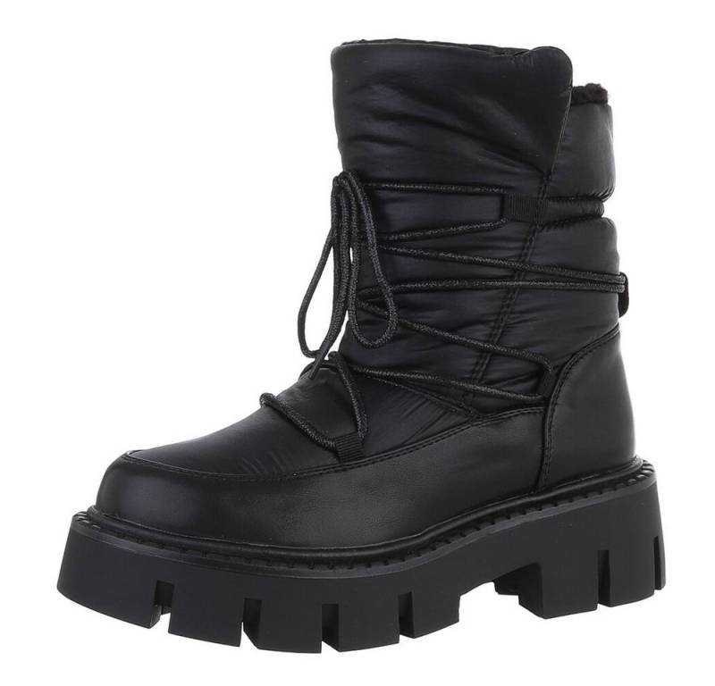 Ital-Design Damen Snowboots Freizeit Snowboots (88489461) Blockabsatz Stiefeletten in Schwarz von Ital-Design