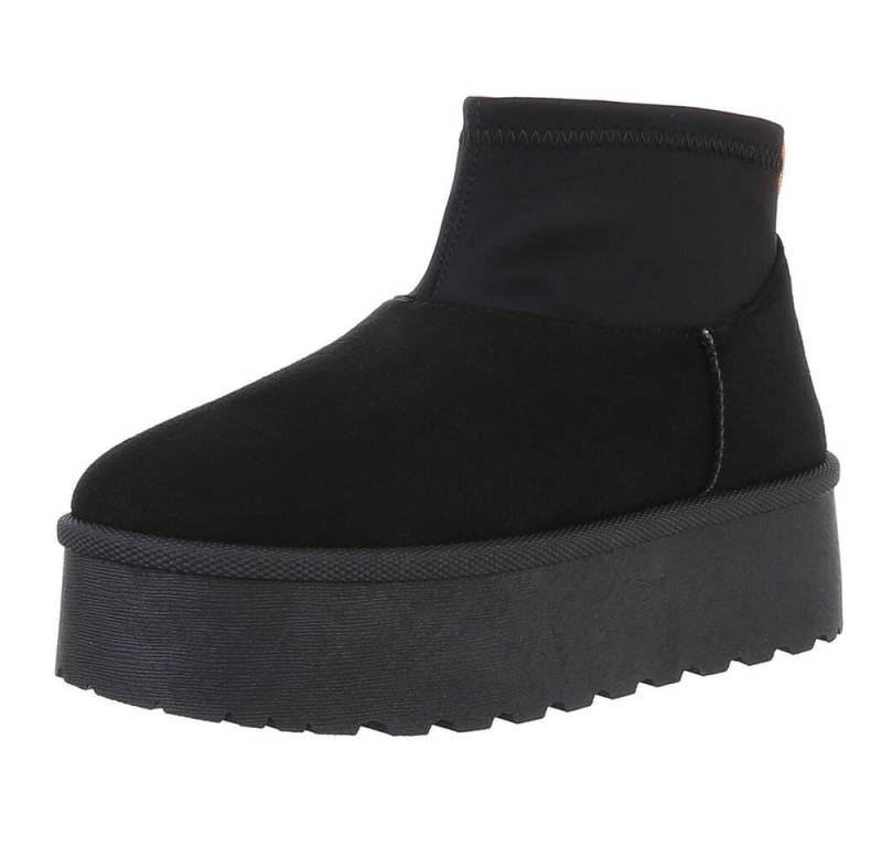 Ital-Design Damen Snowboots Freizeit Snowboots (88577270) Flach Stiefeletten in Schwarz von Ital-Design