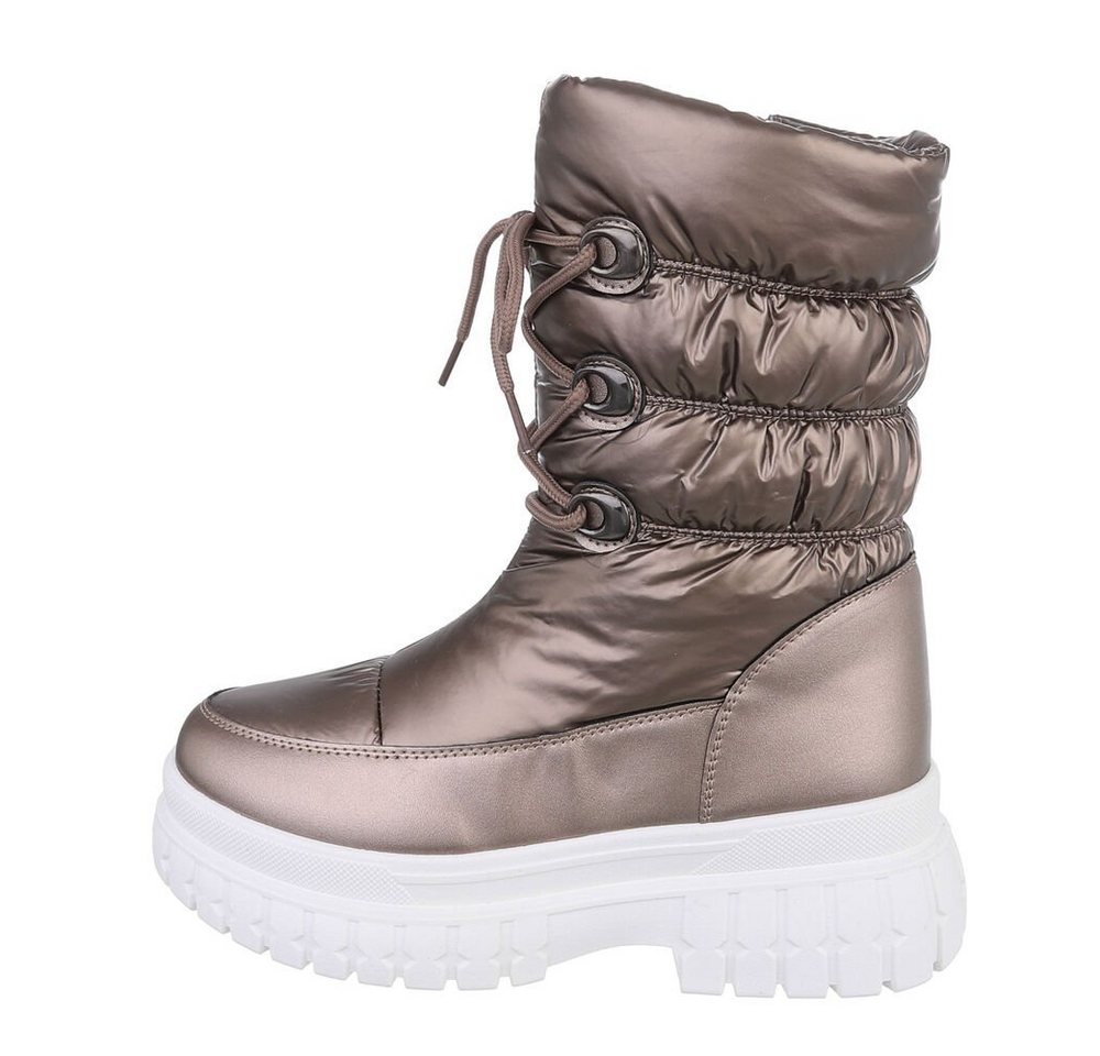 Ital-Design Damen Snowboots Freizeit Snowboots Blockabsatz Plateaustiefeletten in Bronze Ital-Design Damen Snowboots Freizeit Snowboots Blockabsatz Plateaustiefeletten in Bronze von Ital-Design