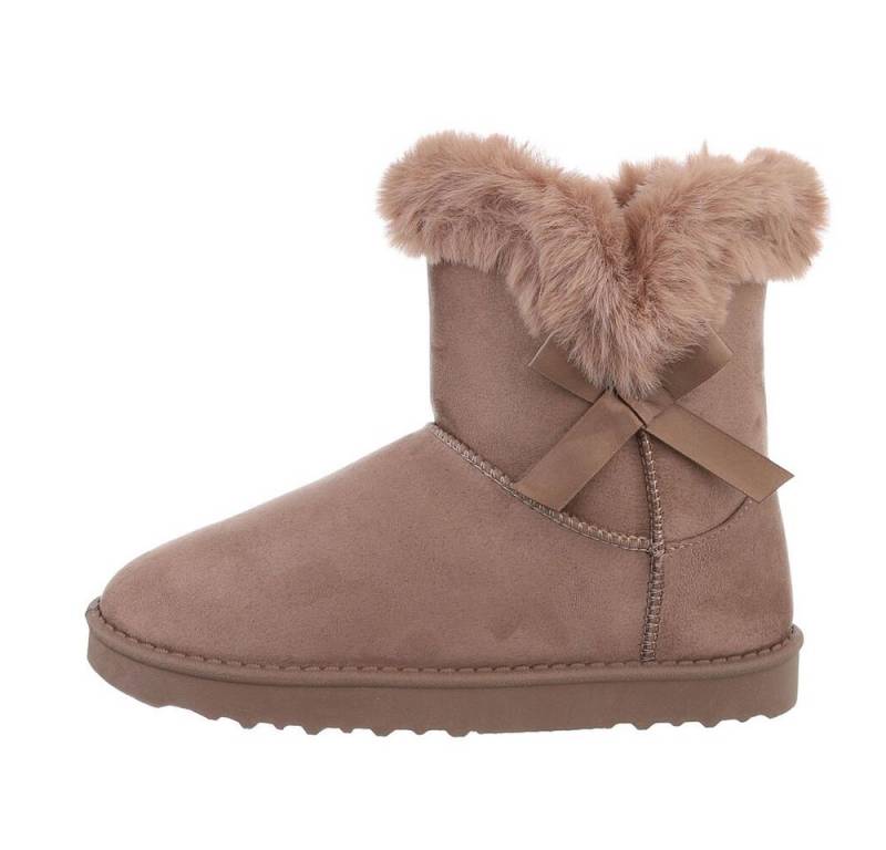 Ital-Design Damen Snowboots Freizeit Snowboots Flach Flache Stiefeletten in Grau von Ital-Design