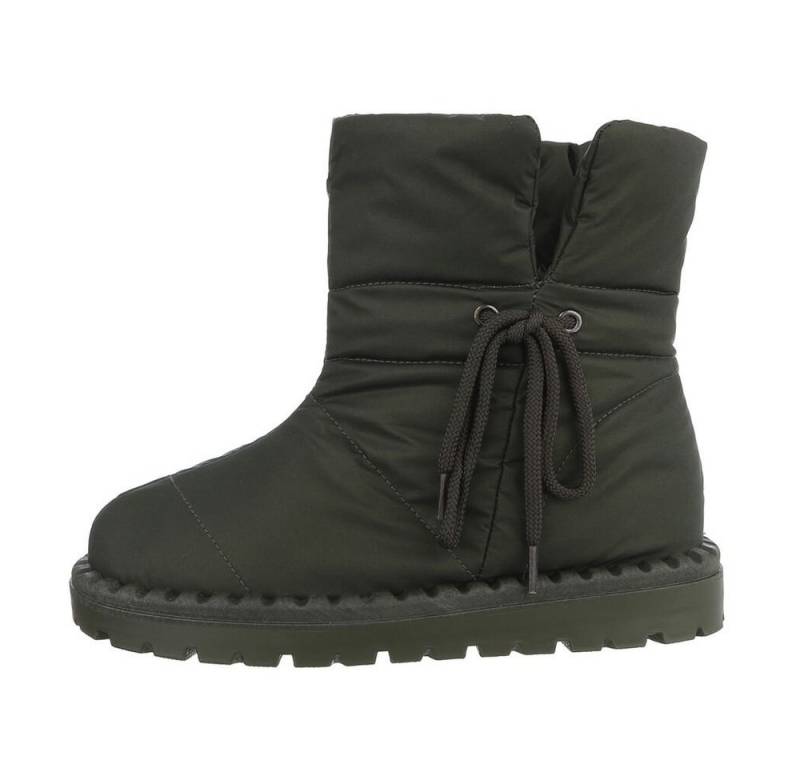 Ital-Design Damen Snowboots Freizeit Snowboots Flach Flache Stiefeletten in Grün von Ital-Design