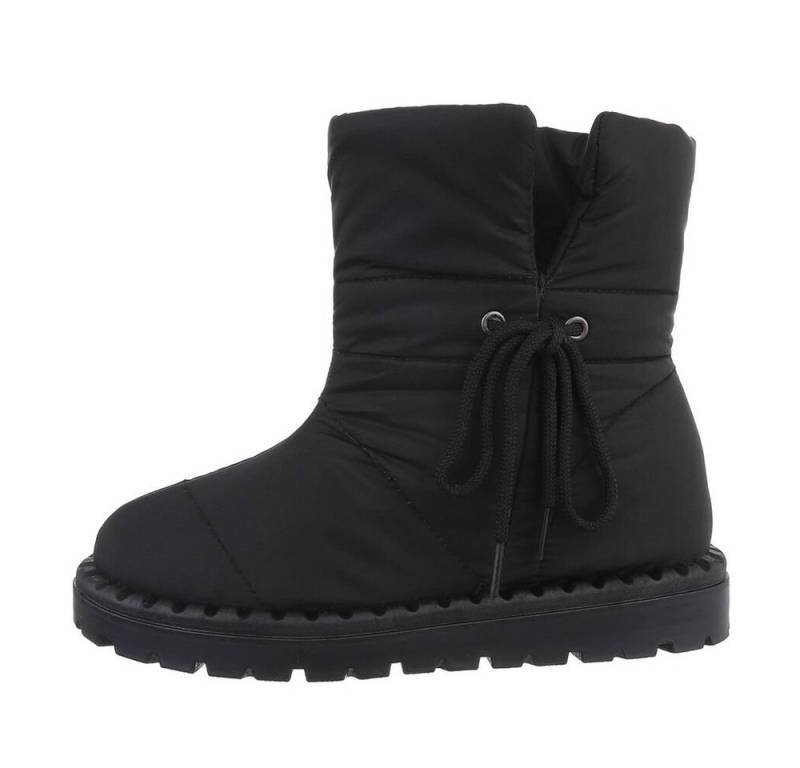 Ital-Design Damen Snowboots Freizeit Snowboots Flach Flache Stiefeletten in Schwarz von Ital-Design