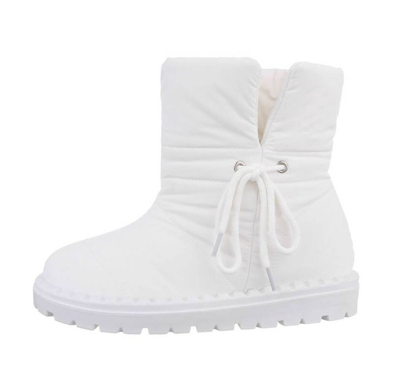Ital-Design Damen Snowboots Freizeit Snowboots Flach Flache Stiefeletten in Weiß von Ital-Design