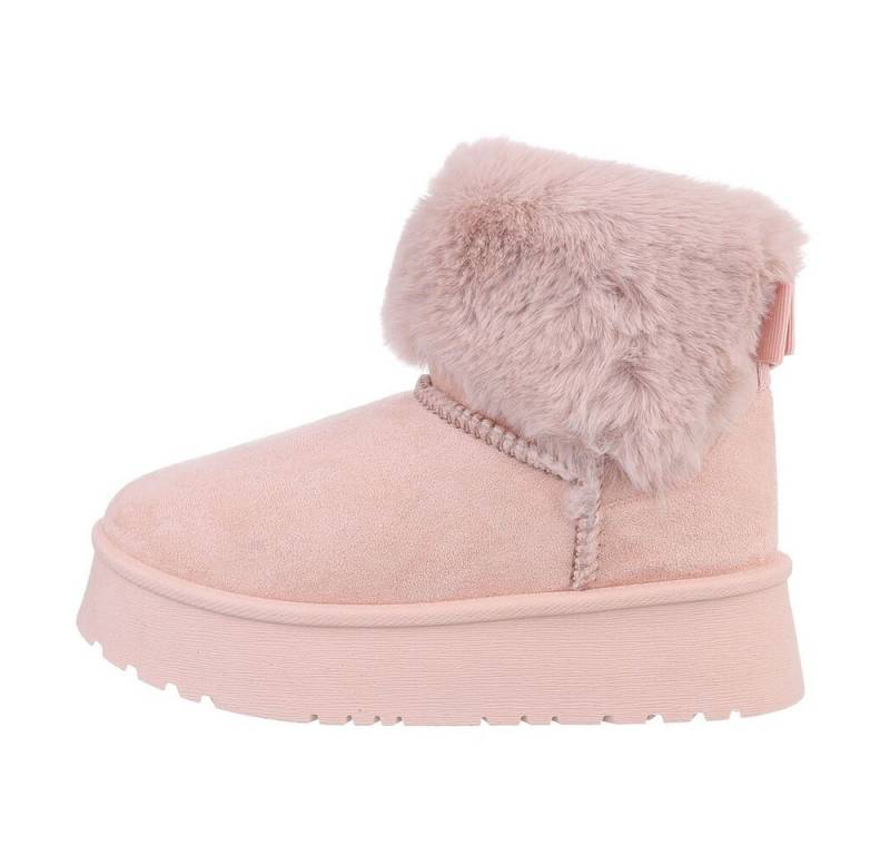 Ital-Design Damen Snowboots Freizeit Snowboots Flach Plateaustiefeletten in Altrosa von Ital-Design