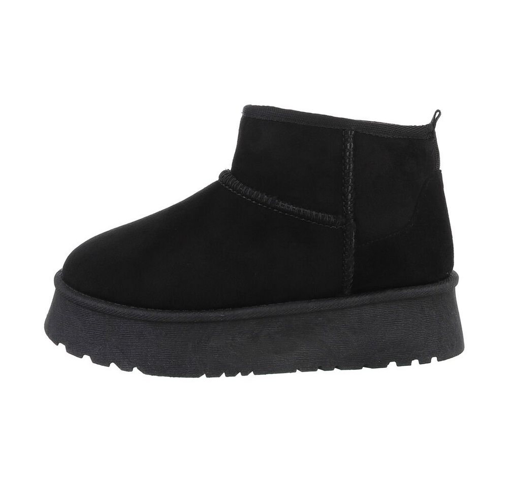 Ital-Design Damen Snowboots Freizeit Snowboots Flach Plateaustiefeletten in Schwarz von Ital-Design