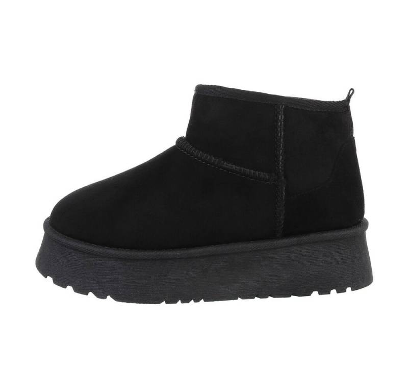 Ital-Design Damen Snowboots Freizeit Snowboots Flach Plateaustiefeletten in Schwarz von Ital-Design
