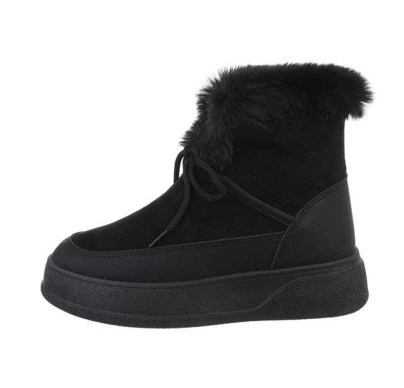 Ital-Design Damen Snowboots Freizeit Snowboots Keilabsatz/Wedge Keilstiefeletten in Schwarz von Ital-Design