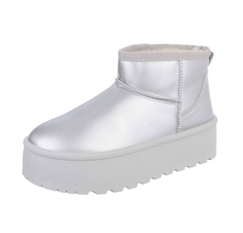 Ital-Design Damen Snowboots Freizeit Snowboots Plateaustiefeletten Snowboots (87124641) Flach Plateaustiefeletten in Silber von Ital-Design