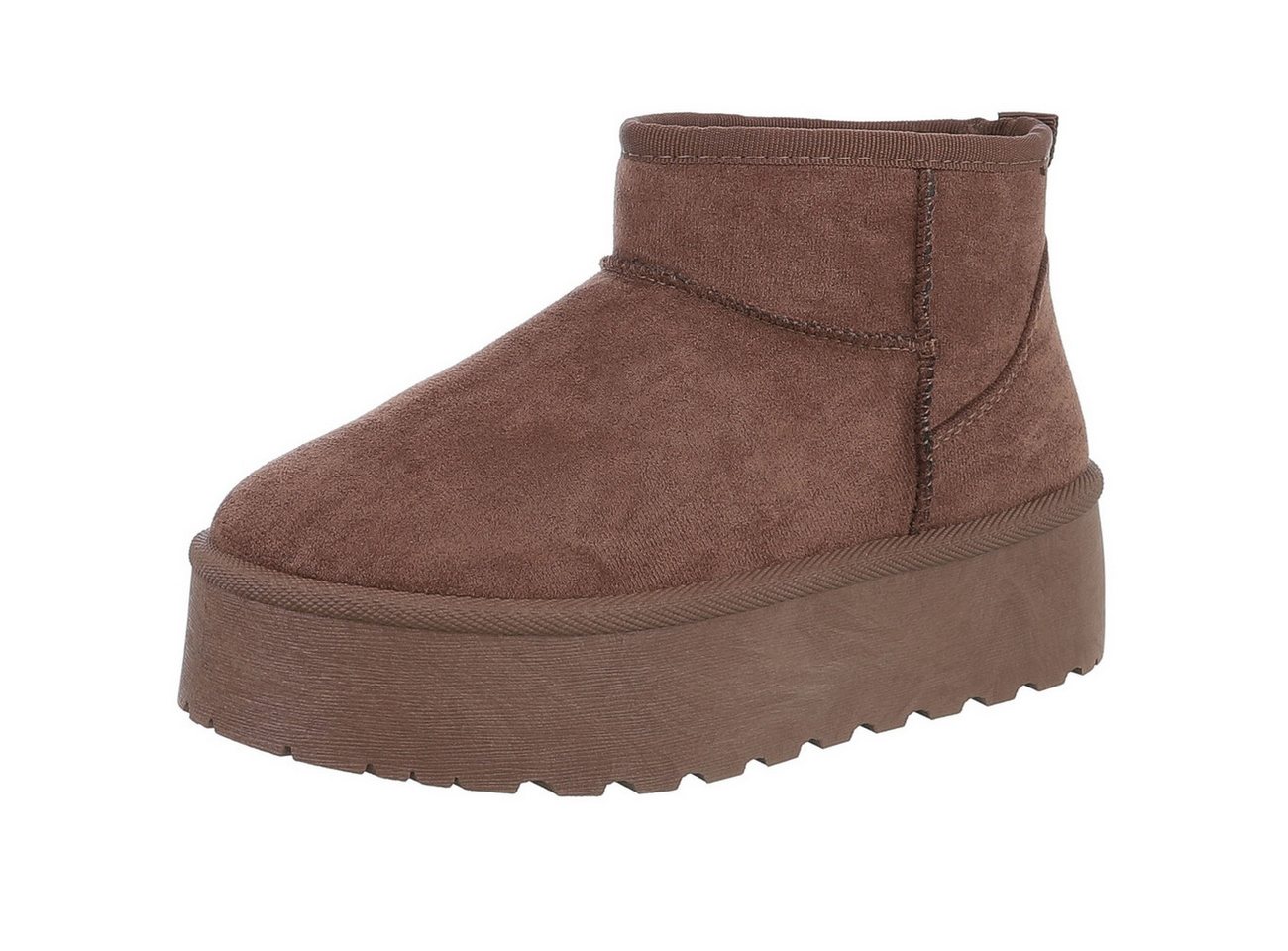 Ital-Design Damen Snowboots Freizeit Snowboots Plateaustiefeletten Snowboots Flach Plateaustiefeletten in Braun von Ital-Design