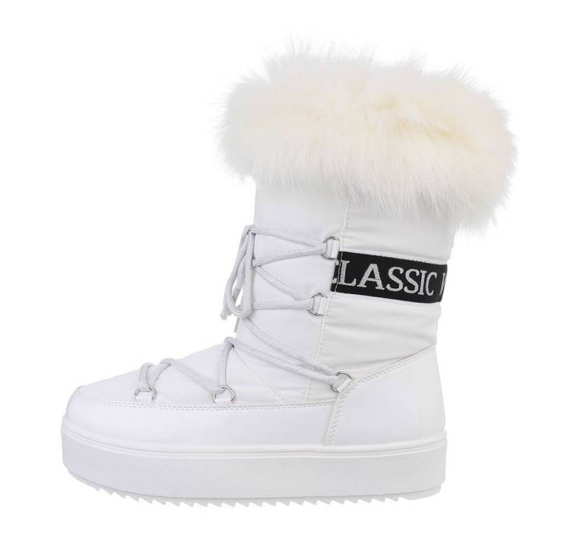 Ital-Design Damen Snowboots Outdoor Plateaustiefel (84206546) Flach Plateaustiefeletten in Weiß von Ital-Design