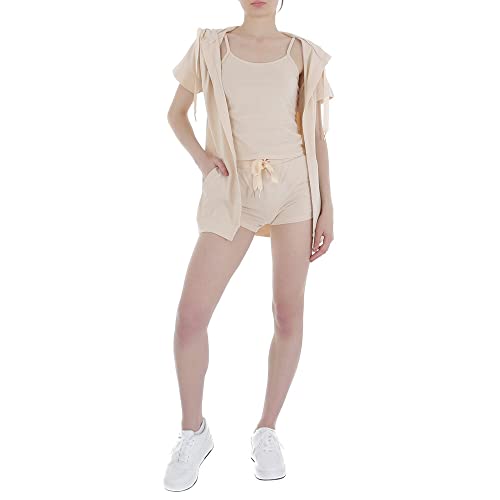 Ital Design Damen Stretch Kapuze Tunnelzug Anzug Emma & Ashley Gr. M Beige von Ital Design