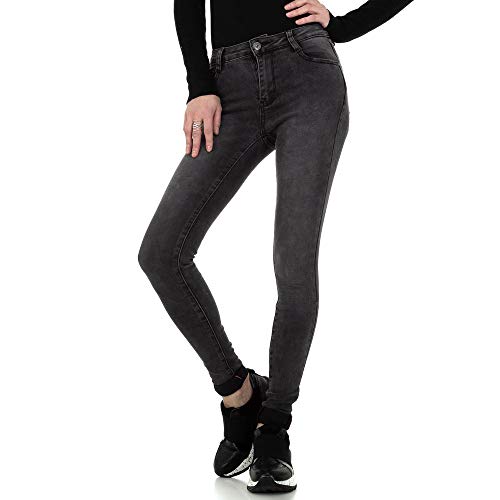 Ital Design Damen Used Look Skinny Jeans Laulia Gr. 34 Dunkelgrau von Ital Design