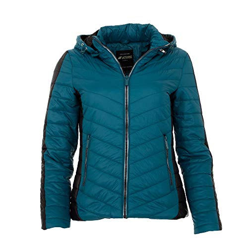 Ital Design Damen WATTIERTE STEPP JACKE Nature Gr. S Petrol von Ital Design