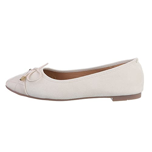 Ital Design Damenschuhe Ballerinas Klassische Ballerinas, 670-, Textil, Beige, Gr. 37 von Ital Design