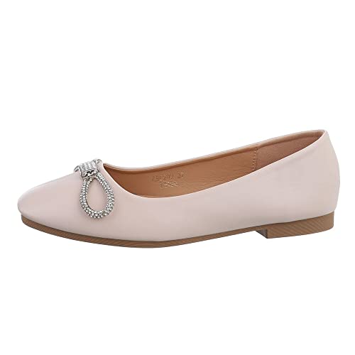 Ital Design Damenschuhe Ballerinas Klassische Ballerinas, ABC209-, Kunstleder, Beige, Gr. 36 von Ital Design