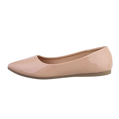 Ital Design Damenschuhe Ballerinas Klassische Ballerinas, DM-10-, Kunstleder, Beige, Gr. 36 von Ital Design