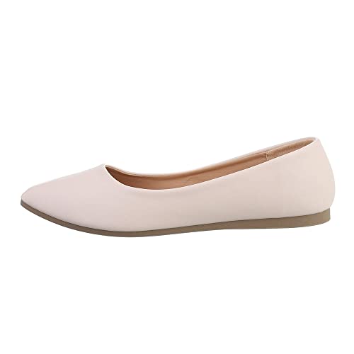 Ital Design Damenschuhe Ballerinas Klassische Ballerinas, DM-11-1-, Kunstleder, Beige, Gr. 39 von Ital Design