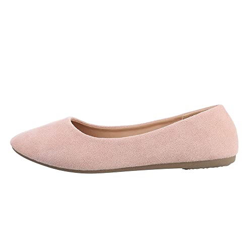 Ital Design Damenschuhe Ballerinas Klassische Ballerinas, DM-7-, Textil, Altrosa, Gr. 38 von Ital Design