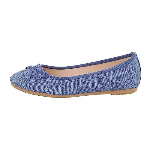 Ital Design Damenschuhe Ballerinas Klassische Ballerinas, LCL-22-, Kunstleder, Blau, Gr. 36 von Ital Design