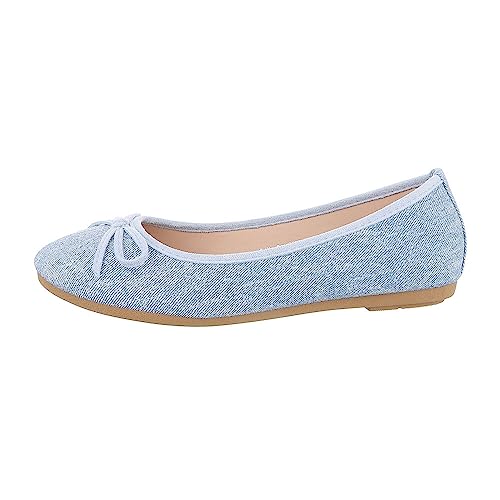 Ital Design Damenschuhe Ballerinas Klassische Ballerinas, LCL-22-, Kunstleder, Hellblau, Gr. 36 von Ital Design