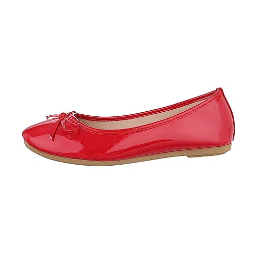 Ital Design Damenschuhe Ballerinas Klassische Ballerinas, LCL-23-, Kunstleder, Rot, Gr. 36 von Ital Design