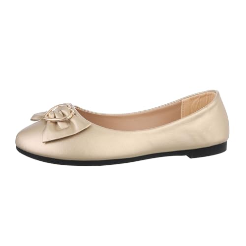 Ital Design Damenschuhe Ballerinas Klassische Ballerinas, TD2208-, Kunstleder, Gold, Gr. 40 von Ital Design