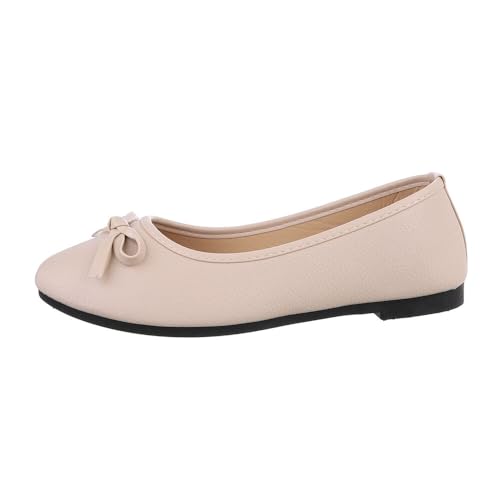 Ital Design Damenschuhe Ballerinas Klassische Ballerinas, TD2226-, Kunstleder, Beige, Gr. 37 von Ital Design