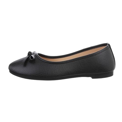 Ital Design Damenschuhe Ballerinas Klassische Ballerinas, TD2226-, Kunstleder, Schwarz, Gr. 37 von Ital Design