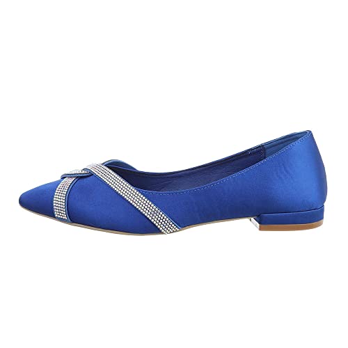 Ital Design Damenschuhe Ballerinas Klassische Ballerinas, YU-151-, Textil, Blau, Gr. 37 von Ital Design