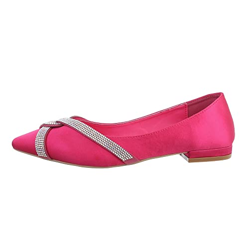 Ital Design Damenschuhe Ballerinas Klassische Ballerinas, YU-151-, Textil, Pink, Gr. 36 von Ital Design