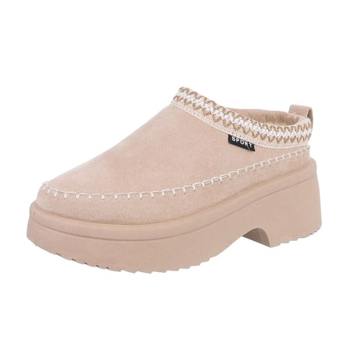 Ital Design Damenschuhe Freizeitschuhe Hausschuhe, 777-13-, Textil, Beige, Gr. 36 von Ital Design