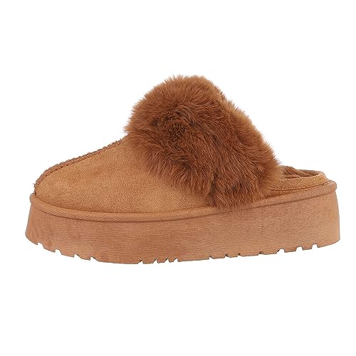 Ital Design Damenschuhe Freizeitschuhe Hausschuhe, TA-235-, Textil, Camel, Gr. 40 von Ital Design