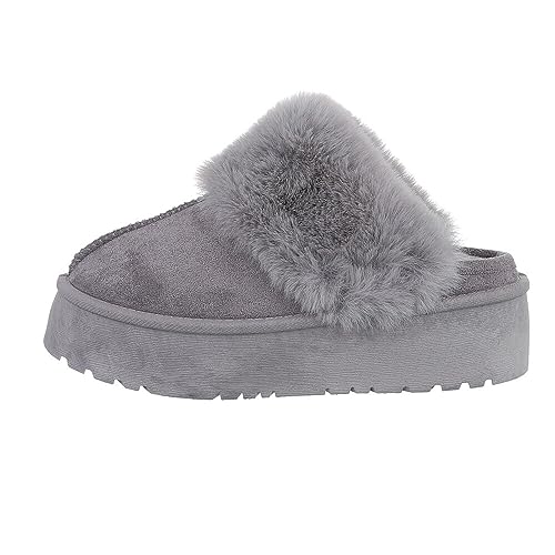 Ital Design Damenschuhe Freizeitschuhe Hausschuhe, TA-235-, Textil, Grau, Gr. 40 von Ital Design