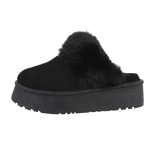 Ital Design Damenschuhe Freizeitschuhe Hausschuhe, TA-235-, Textil, Schwarz, Gr. 38 von Ital Design