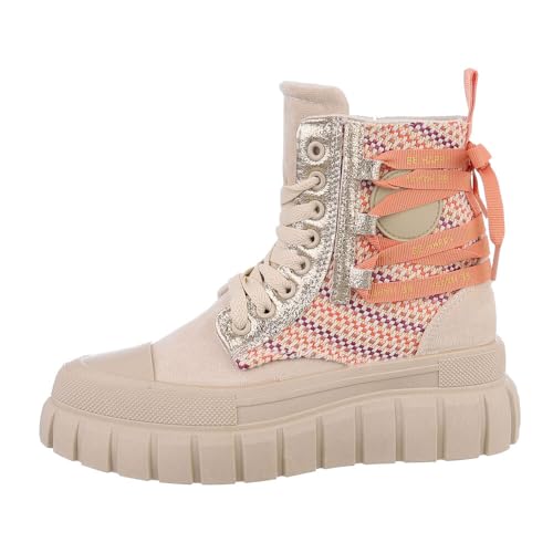 Ital Design Damenschuhe Freizeitschuhe Sneakers High, 8-68-, Kunstleder, Beige Orange, Gr. 37 von Ital Design