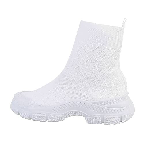 Ital Design Damenschuhe Freizeitschuhe Sneakers High, A-13-2-, Synthetik, Weiß, Gr. 39 von Ital Design