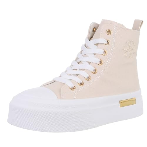 Ital Design Damenschuhe Freizeitschuhe Sneakers High, PC2805-, Textil, Beige Weiß, Gr. 38 Ital Design Damenschuhe Freizeitschuhe Sneakers High, PC2805-, Textil, Beige Weiß, Gr. 38 von Ital Design